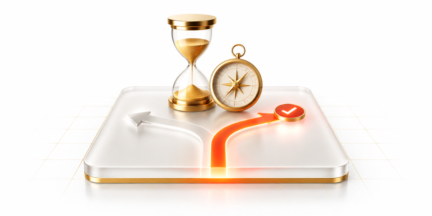 Abstract illustration showing complex inputs filtered into clear priorities