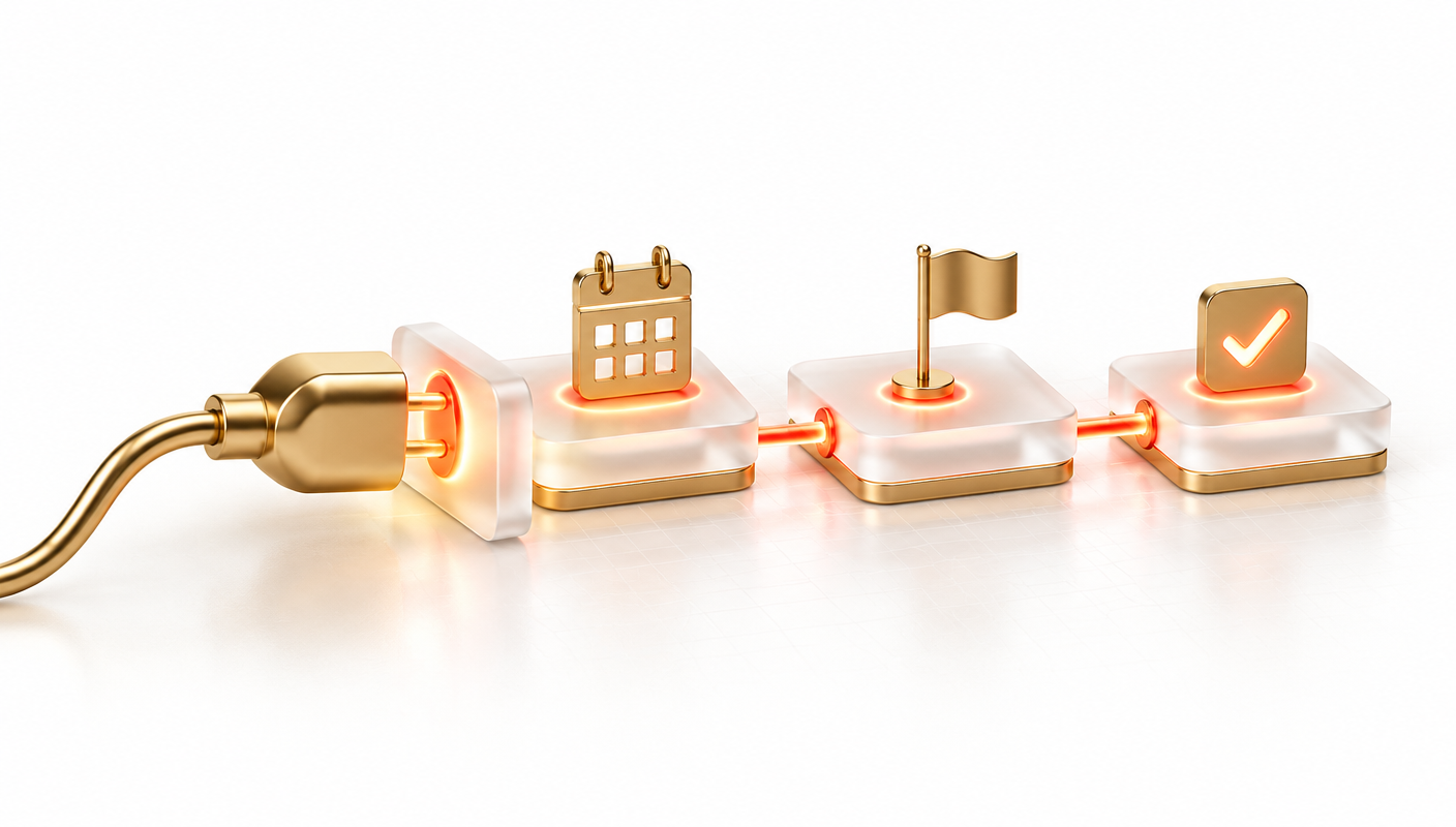 Illustration of on-demand CTO support connecting into different business and technology needs