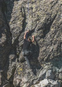 climber trying to reach the summit